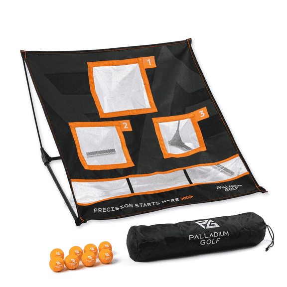 Palladium Golf Chipping Net - Steel Frame Practice Net, 3 Targets, 8 Balls