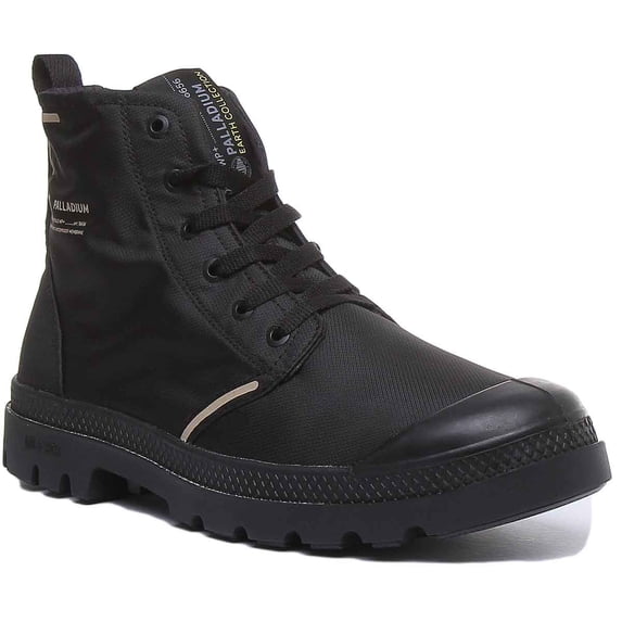 Palladium Lite Men's Recycled Lace Up Waterproof Boot In Black Size 11