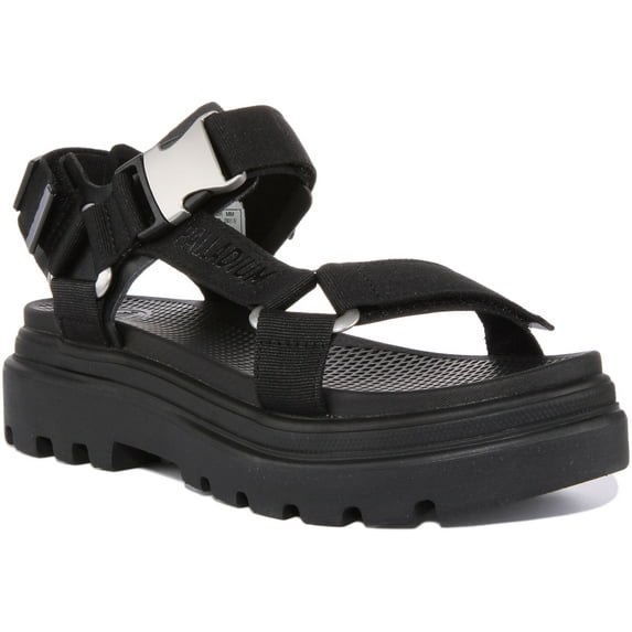 Palladium Pallacruise Women's Vegan Sandal With Buckle In Black Size 6