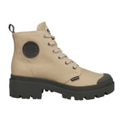Palladium Womens Pallabase Round Toe Platform Zippered Ankle Boots