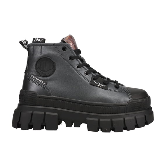 Palladium Womens Revolt Metallic Round Toe Platform Lace Up  Ankle Boots
