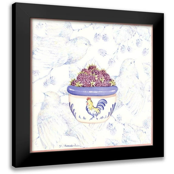 Pallan, Nancy S. 12x12 Black Modern Framed Museum Art Print Titled - Toile and Berries II