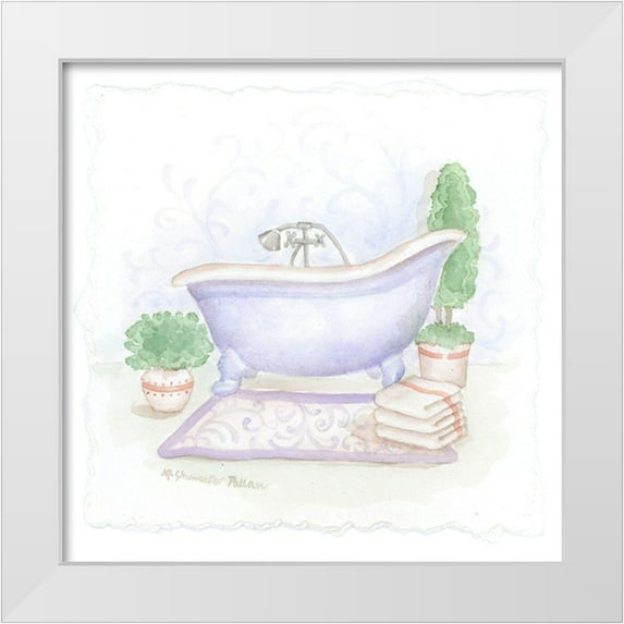 Pallan, Nancy S. 20x20 White Modern Wood Framed Museum Art Print Titled - Country Bath II