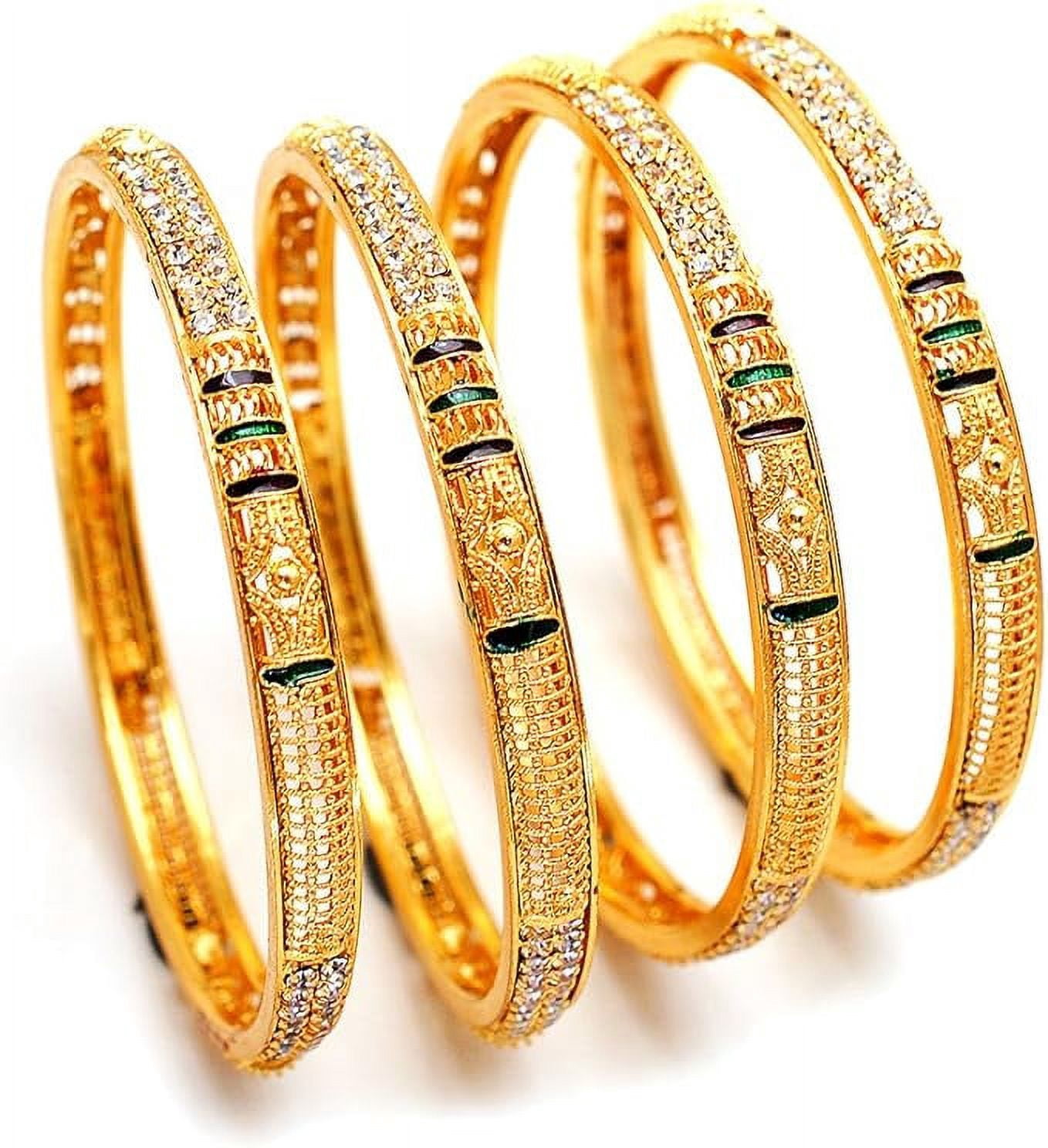 JewarHaat Gold Plated Shermukhi Kada Bangle Set (2 Pc) | Lion Design Indian Bangle For Women & Girls