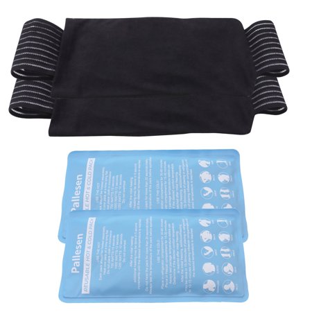 Pallesen 2 Packs Ice Pack with 2 Wrap,Cold Therapy for Injuries - Adjustable & Flexible for Knees, Back, Shoulders, Arms, Leg Reusable