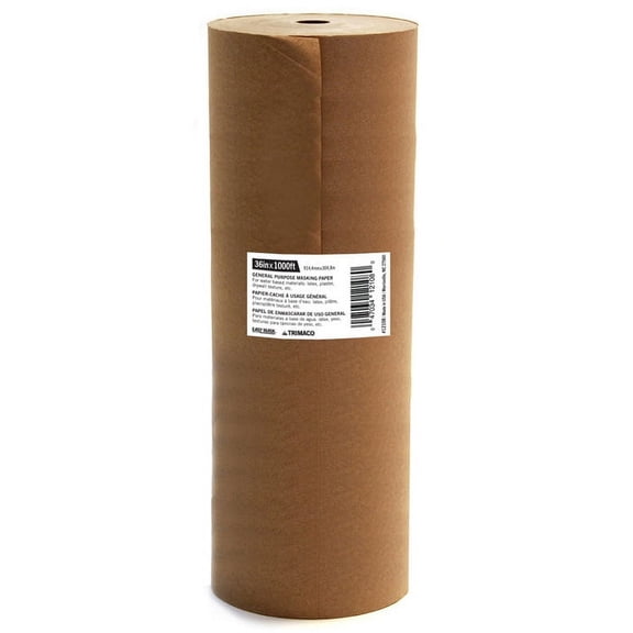 Pallet (25-Rolls) of 36” x 1000’ Trimaco GPL36 Easy Mask Brown General Purpose Masking Paper