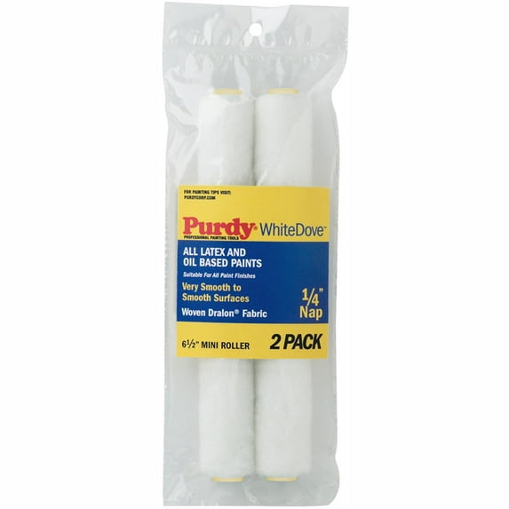 Pallet (300, 2-Packs) of 6-1/2” x 1/2” Nap Purdy 140605064 White Dove Mini-Roller Cover, Dralon, 2-Pack