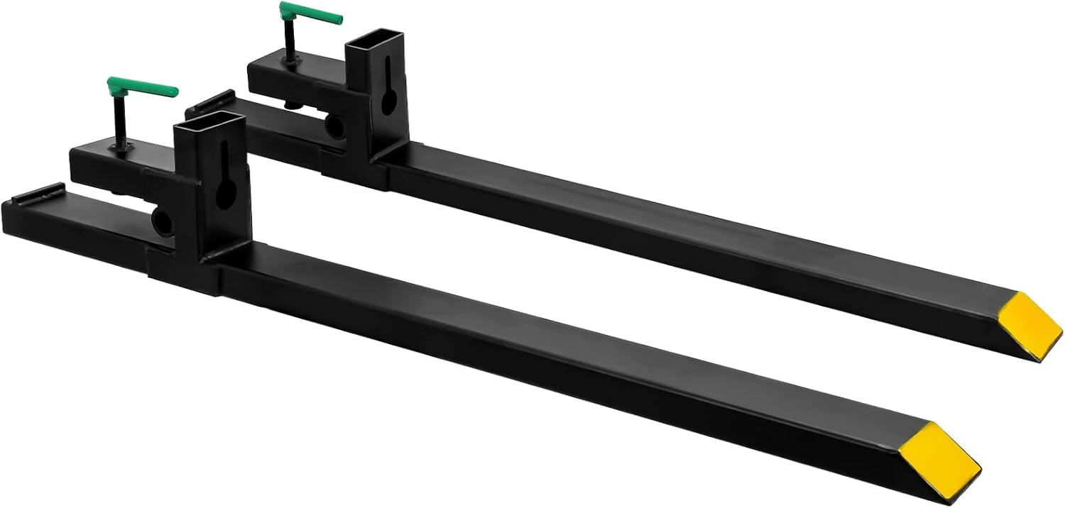 Pallet Forks 60" 1500Lbs Max, Clamp On Tractor Bucket Forks, Heavy Duty