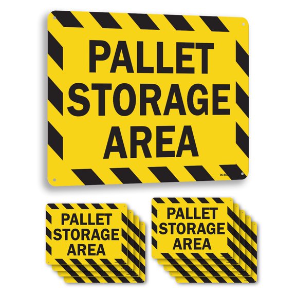 Pallet Storage Area Warehouse OSHA Aluminum Sign 10 Inch x 7 Inch - 10 Pack