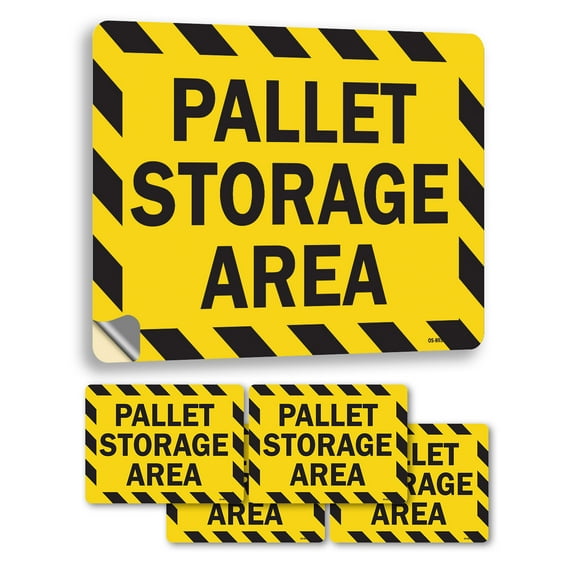 Pallet Storage Area Warehouse OSHA Vinyl Decal Label 5 Inch x 3.5 Inch - 5 Pack