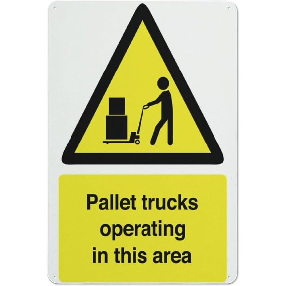 Pallet Trucks Operating In This Area Sign Sign, 8"x12" Grade Reflective Sheeting Rust Free Aluminum, Weather Resistant, Waterproof, Easy To Mount
