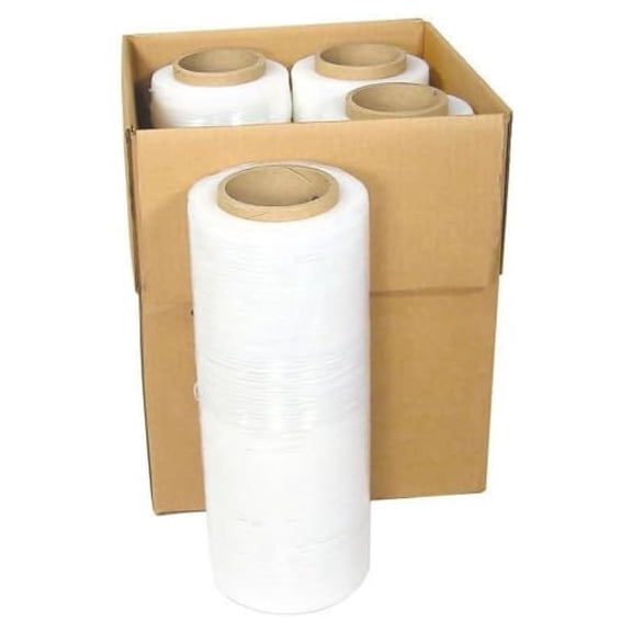 Pallet Wrap 18" x 1500FT - 80 Gauge Stretch Film 4 Roll Kit - Hand Wrap for Moving, Packaging, and Storage - Pre-Stretched, High Performance