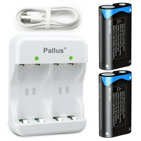 Pallus Lithium Xbox Controller Battery Pack for Xbox Series X|S / Xbox One Wireless Controller, 2 Pack 6000mWh Li-Ion Rechargeable Xbox One Controller Battery Pack with Charger