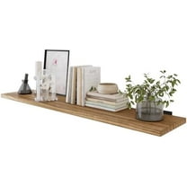 Palm 48 inch Long, 10" Deep, 1" Thick Wood Floating Shelves for Bedroom, Wall Mounted Rustic Bookshelf, Wooden Shelf for Storage, Decor, Books, Plants, Burnt Finish