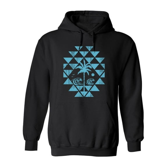 Palm And Waves Hoodie Men -Image by Shutterstock, Male 3X-Large