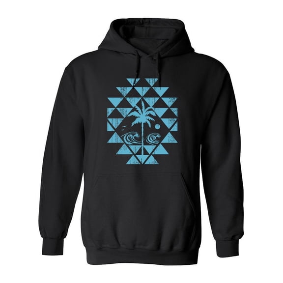 Palm And Waves Hoodie Men -Image by Shutterstock, Male Large