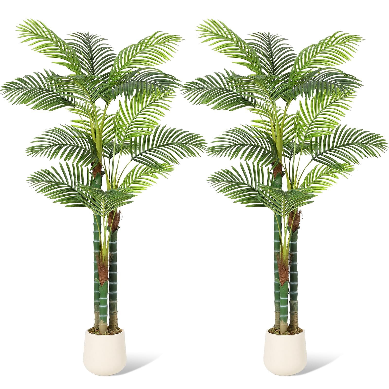 Palm Artificial Tree 6ft Tall Tropical Palm Tree UV Resistant Fake ...