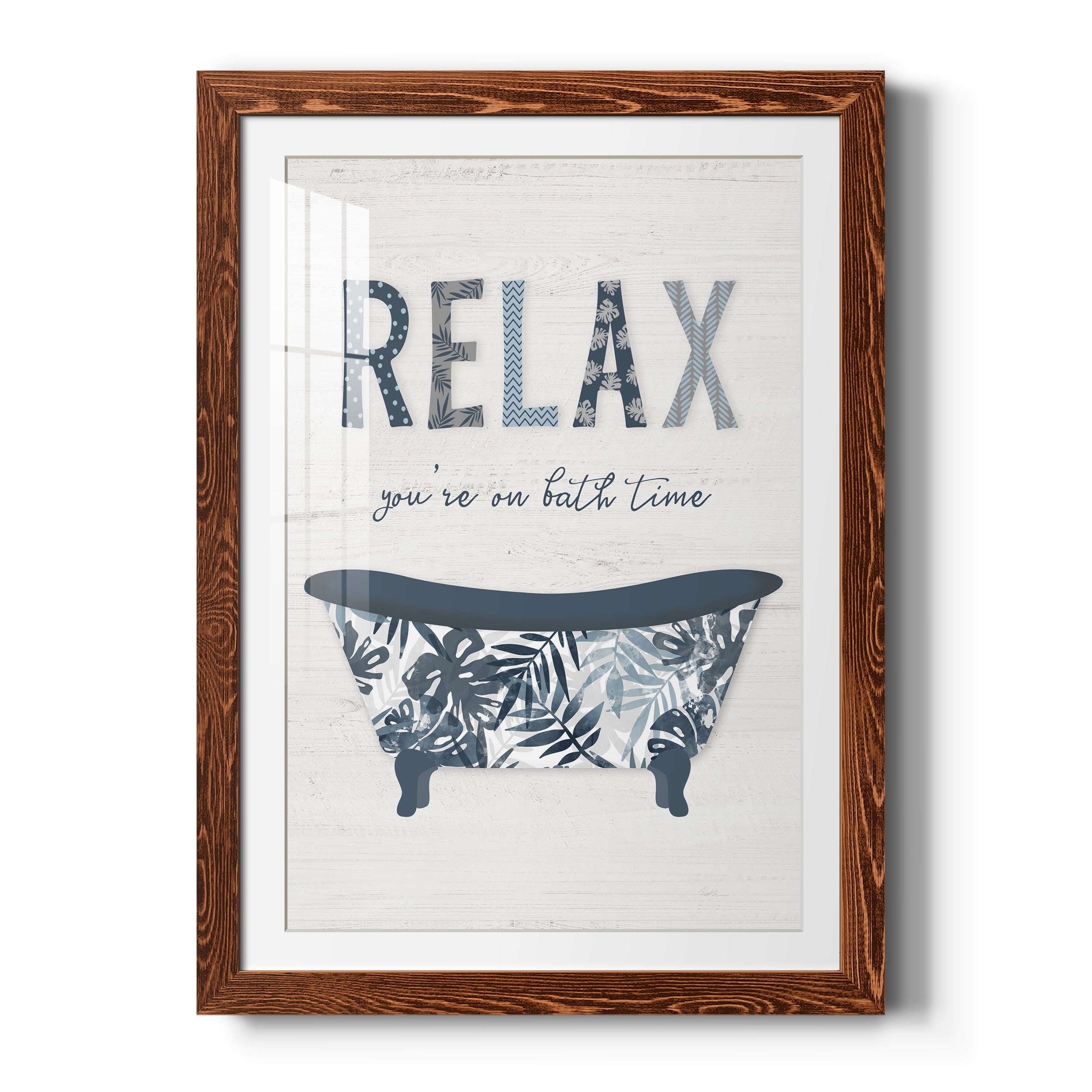 Palm Bath I - Premium Framed Print - Distressed Barnwood Frame - Ready to Hang