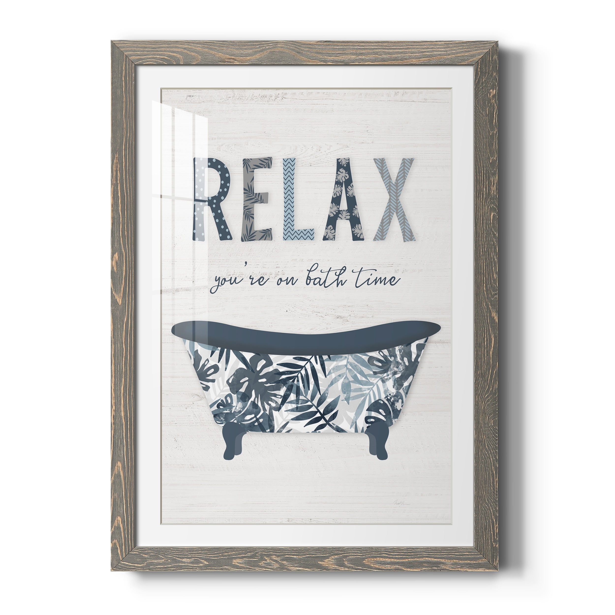 Palm Bath I - Premium Framed Print - Distressed Barnwood Frame - Ready to Hang