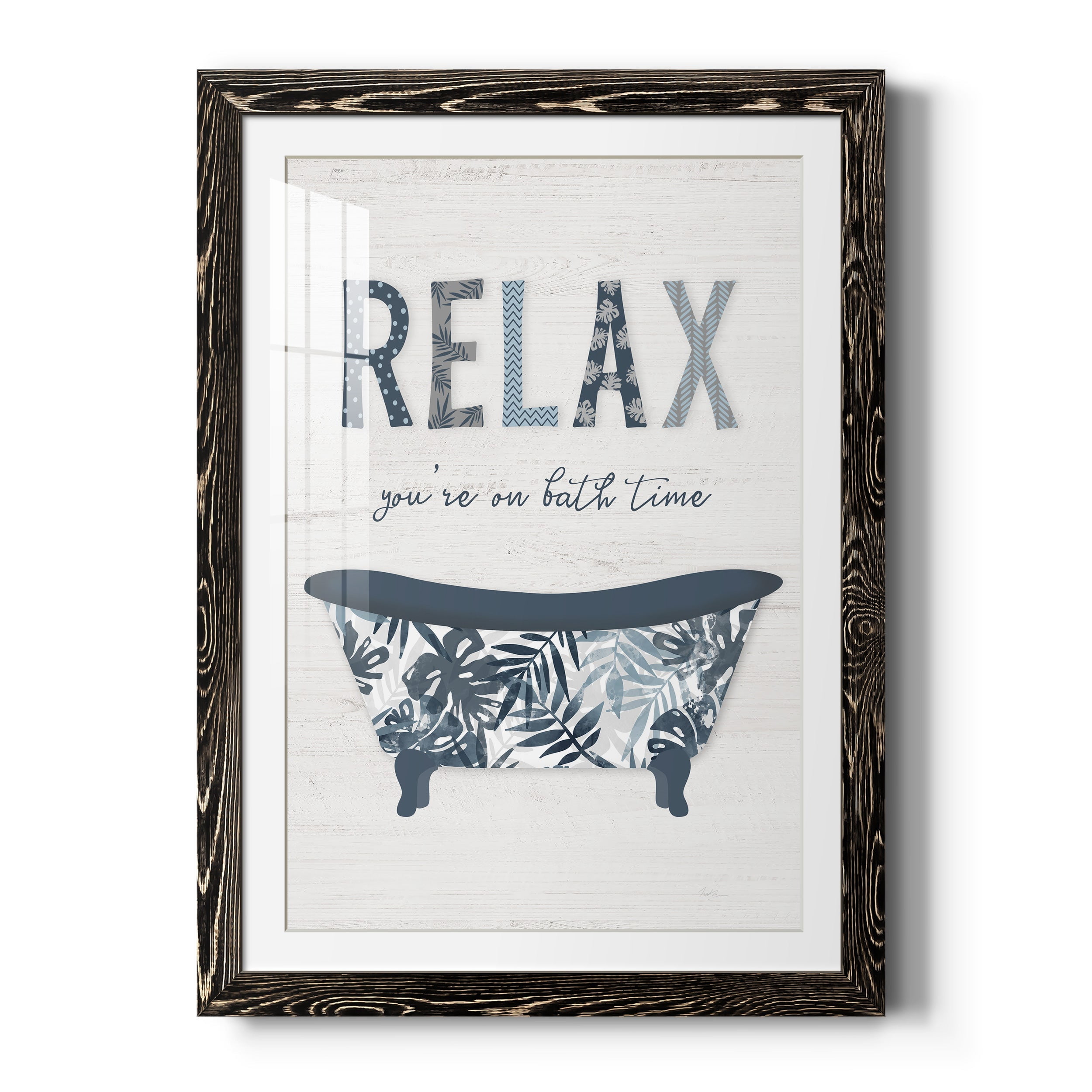 Palm Bath I - Premium Framed Print - Distressed Barnwood Frame - Ready to Hang