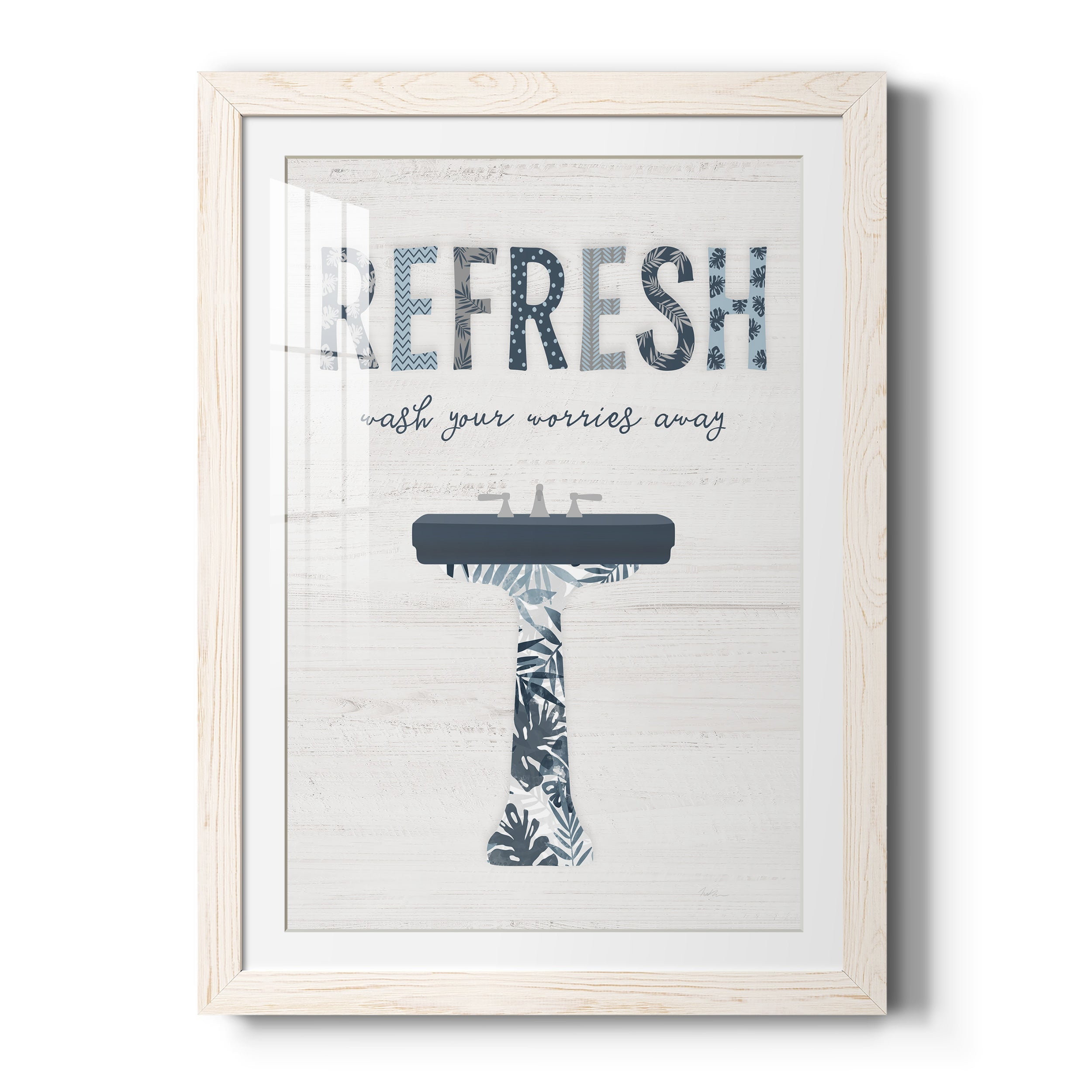 Palm Bath II - Premium Framed Print - Distressed Barnwood Frame - Ready to Hang