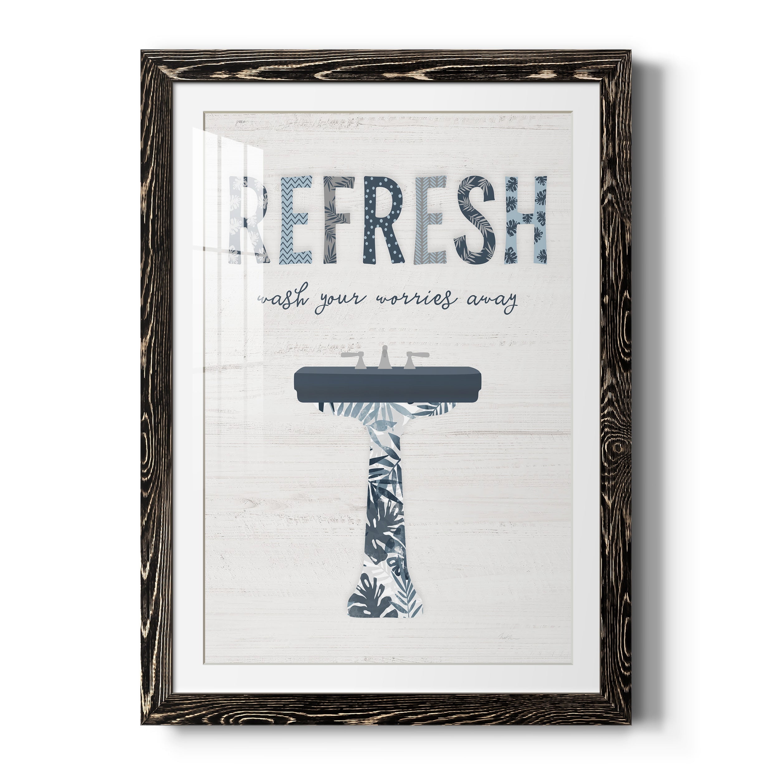 Palm Bath II - Premium Framed Print - Distressed Barnwood Frame - Ready to Hang