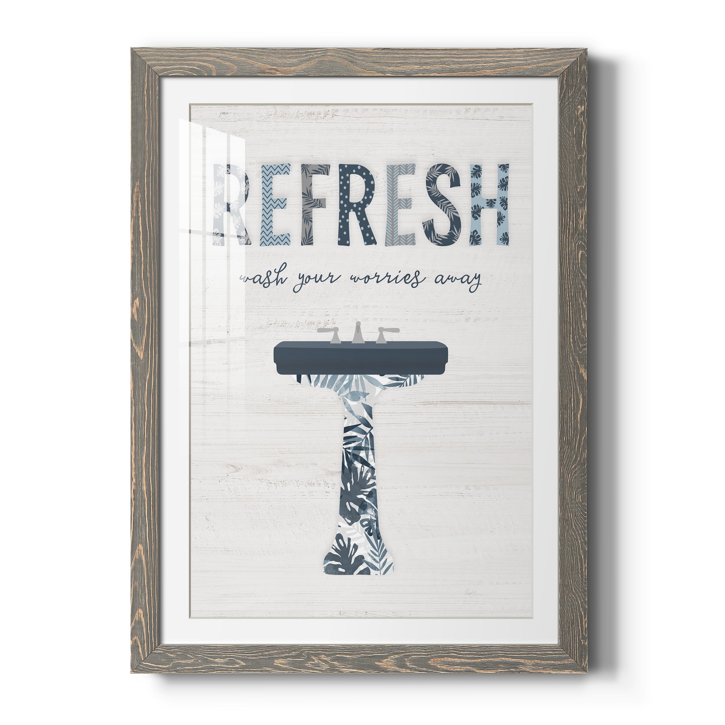 Palm Bath II - Premium Framed Print - Distressed Barnwood Frame - Ready to Hang