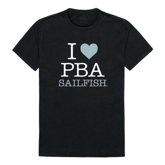 Palm Beach Atlantic University Sailfish I Love T-Shirt, Black - Large