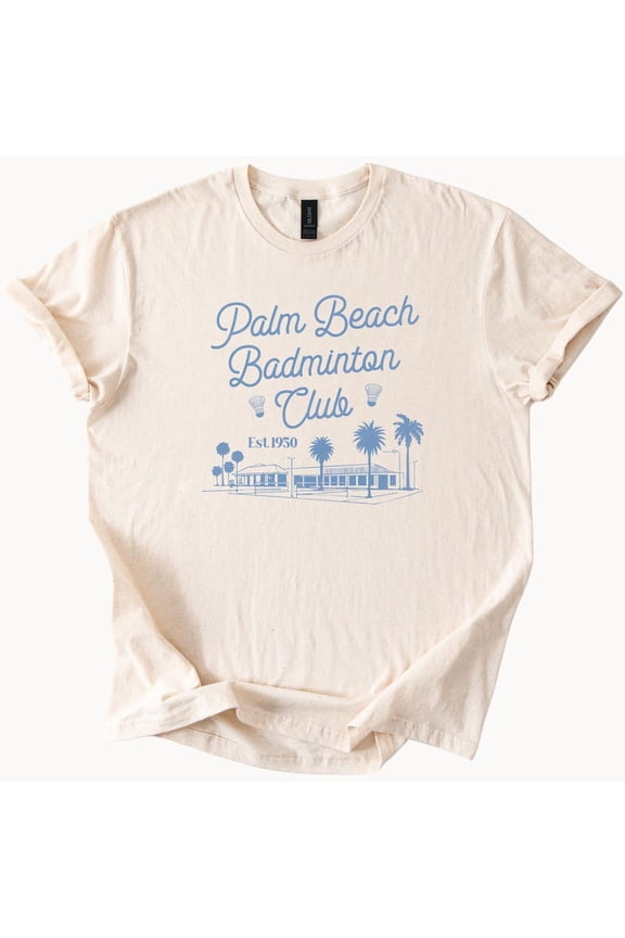 Palm Beach Badminton Club Shirt, Cotton Shirt, Preppy Summer Vibe Shirt Unisex Birthday Gifts; For Men & Women