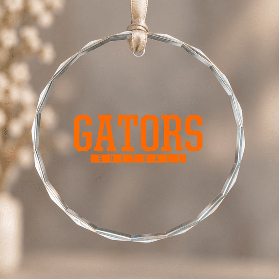 Palm Beach Gardens Gators Softball Hs Christmas Ornament, Sports Fan Holiday Gift, Circle Glass Ornament