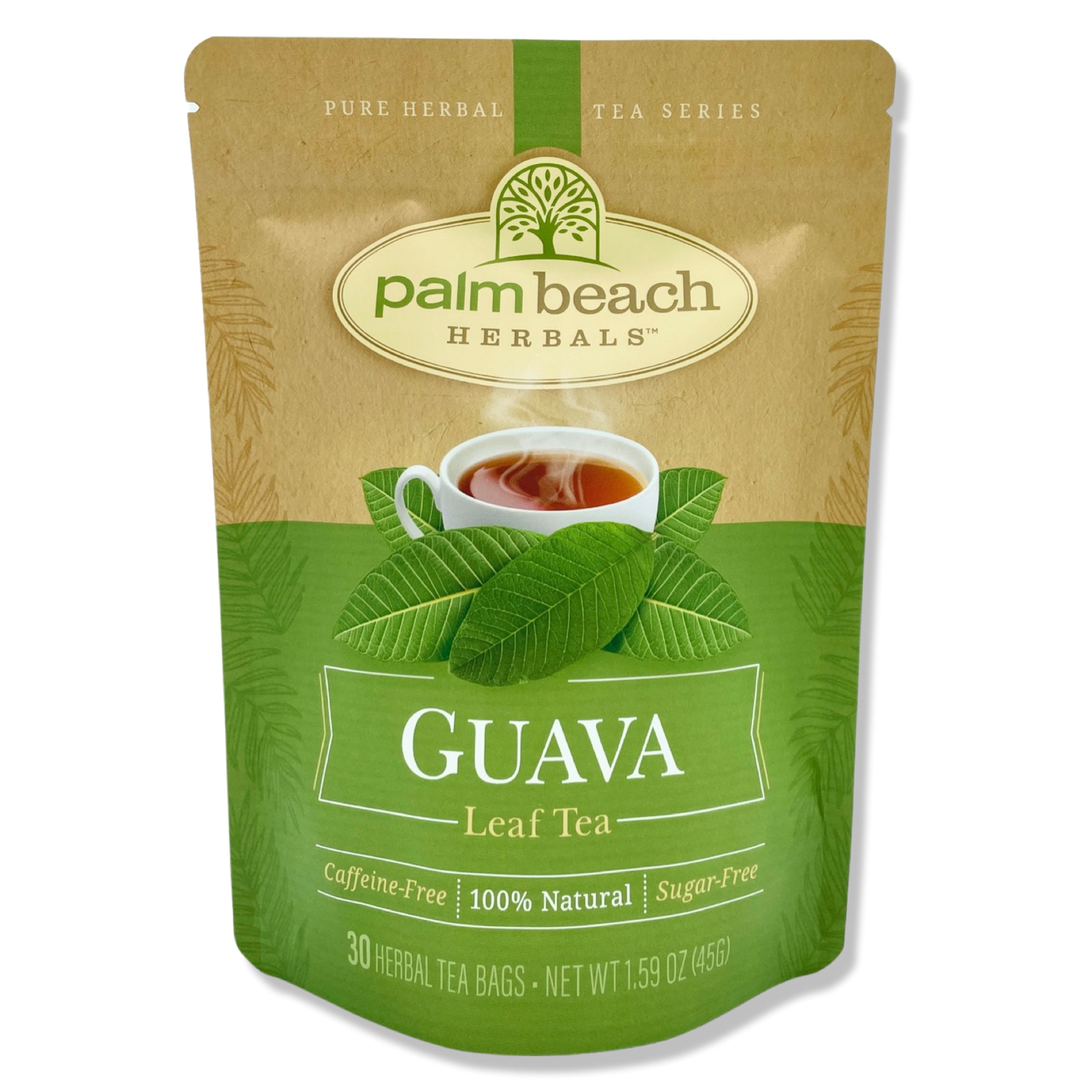 Palm Beach Herbals Guava Leaf Tea, 30 Count Tea Bags, CaffeineFree