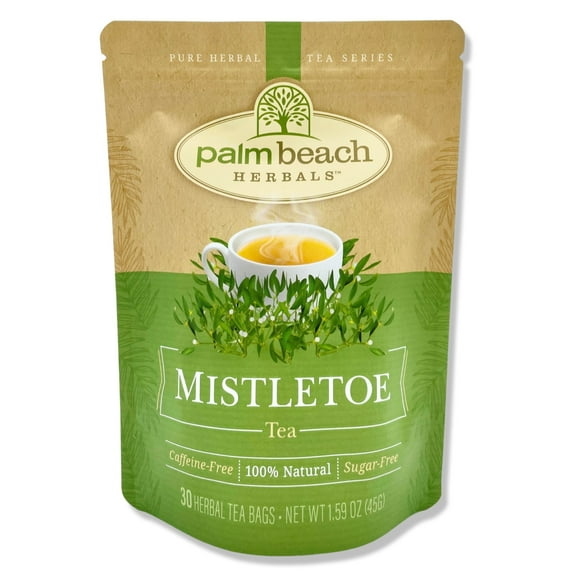 Palm Beach Herbals Mistletoe Tea, 30 Count Tea Bags, Caffeine-Free | Pure Herbal Tea Series