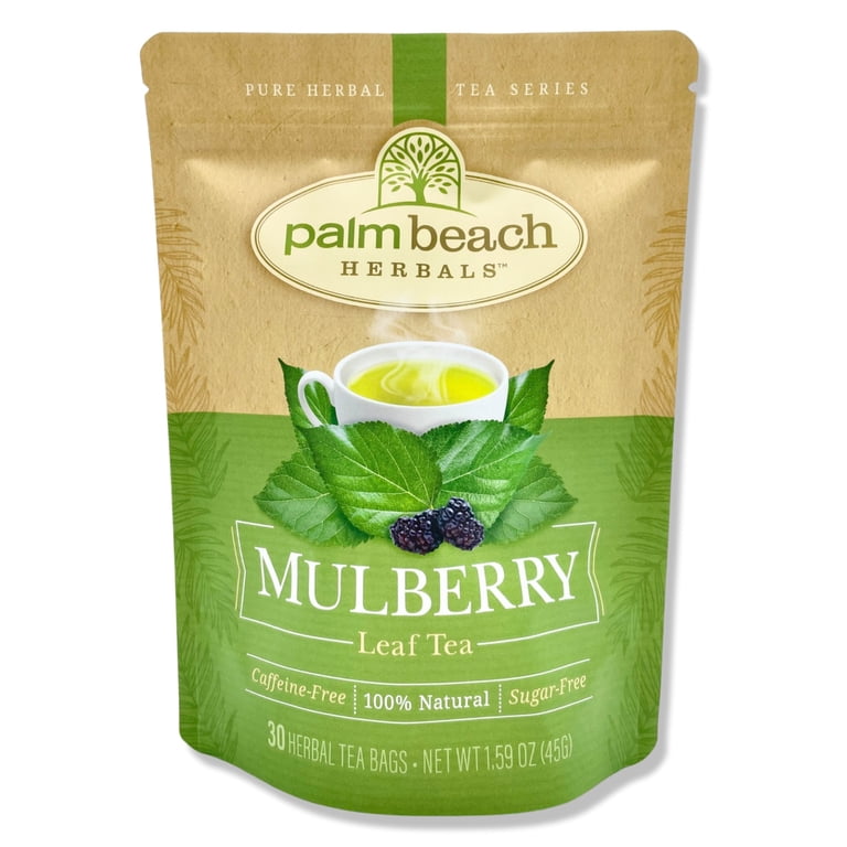 Palm Beach Herbals Pure Mulberry Leaf Tea, 30 Count, Caffeine-Free