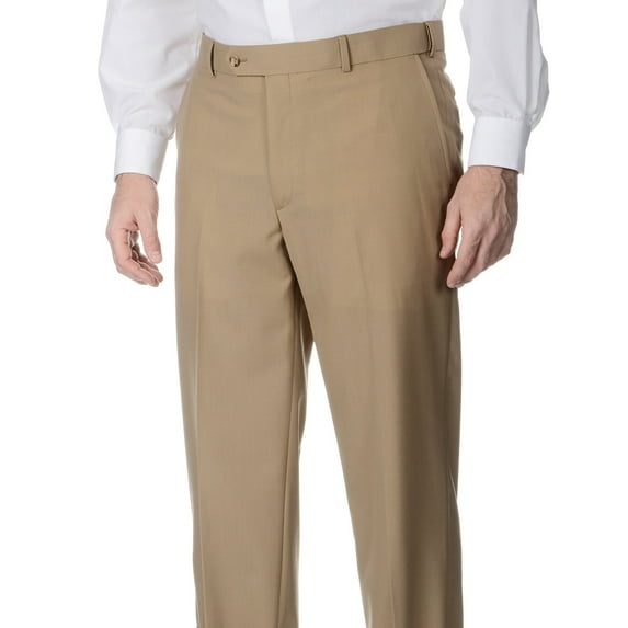 Palm Beach Men's Camel Self-adjusting Expander Waist Flat-front Pants