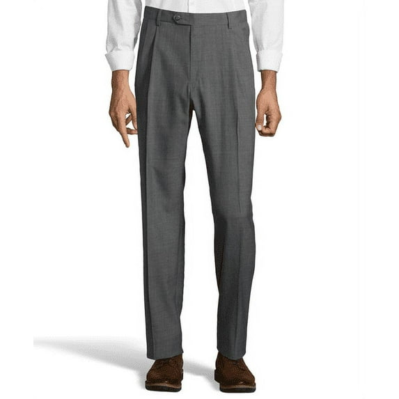 Palm Beach Men's Performance Expander Double Reverse Pleated Dress Pants
