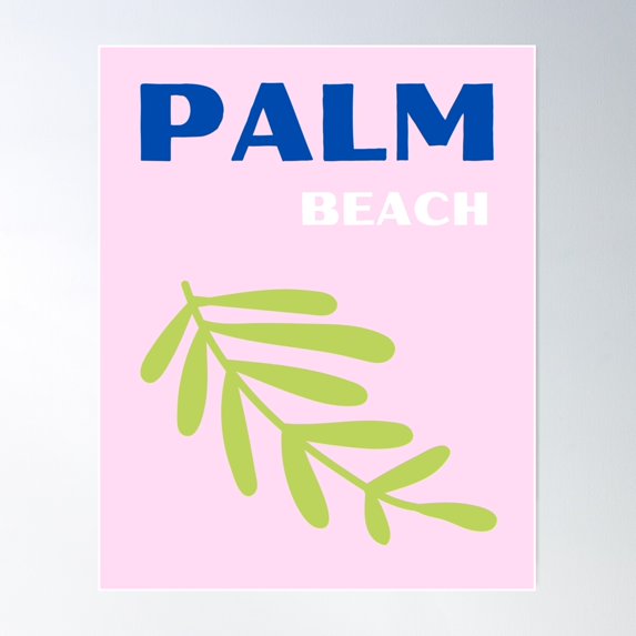 Palm Beach Print Poster Wall Art, Modern Wall Decor For Living Room Bedroom, 8x12 UNFRAMED