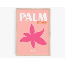 Palm Beach Print, Preppy Room Decor, Travel Poster, Preppy Wall Art, Maximalist Decor, Dorm Room Print, Y2K Poster Print Wall Art, Modern Wall Decor, 8x12 UNFRAMED