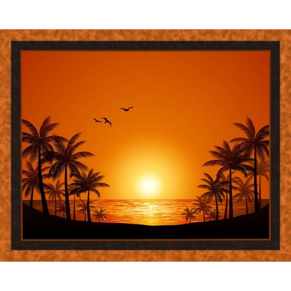 Palm Beach Sunset Panel Cotton Fabric