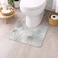 thumbnail image 1 of Evideco French Home Goods Palm Breeze Contour Bath Mat 20x18 – Ultra Absorbent Quick Dry Rug with Anti-Slip Rubber Backing, 1 of 8