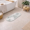 thumbnail image 1 of Evideco French Home Goods Elemental Palm Breeze Gray Nautical, Coastal and Beach Gray Polyester/PU/Rubber Bath Rug, Bath Runner, Non-Slip Backing, 1 of 8