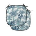 thumbnail image 1 of Palm Chair Seating Cushion Set of 2, Continuous Tropical Themed Pattern of Bicolour Exotic Tree Sketches, Seat Pads for Office with Anti-slip Backing, 16"x16", Dark Sky Blue Seafoam, by Ambesonne, 1 of 7