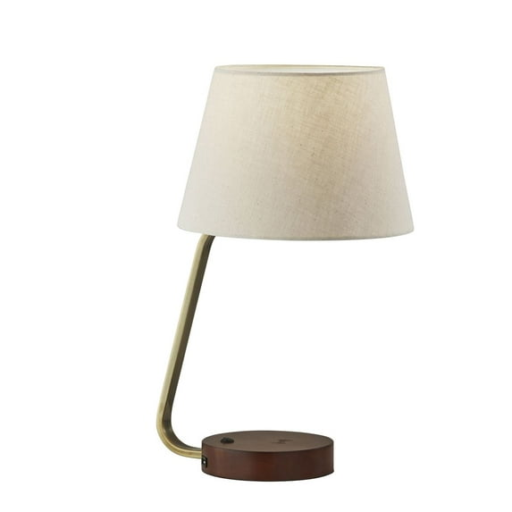 Palm Desert Antique Brass Metal Charging Table Lamp