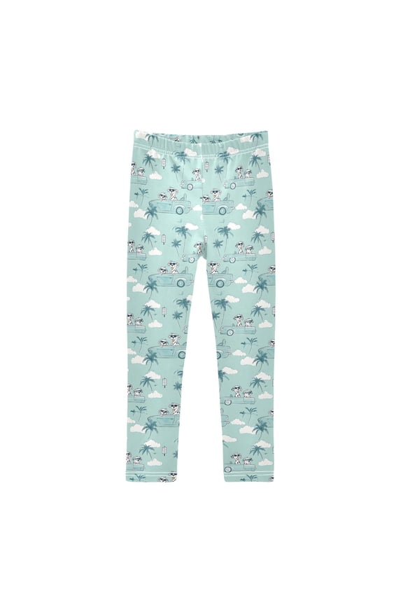 Palm Dog Cloud Car Printed Leggings Yoga Pants for in 4t to 10t