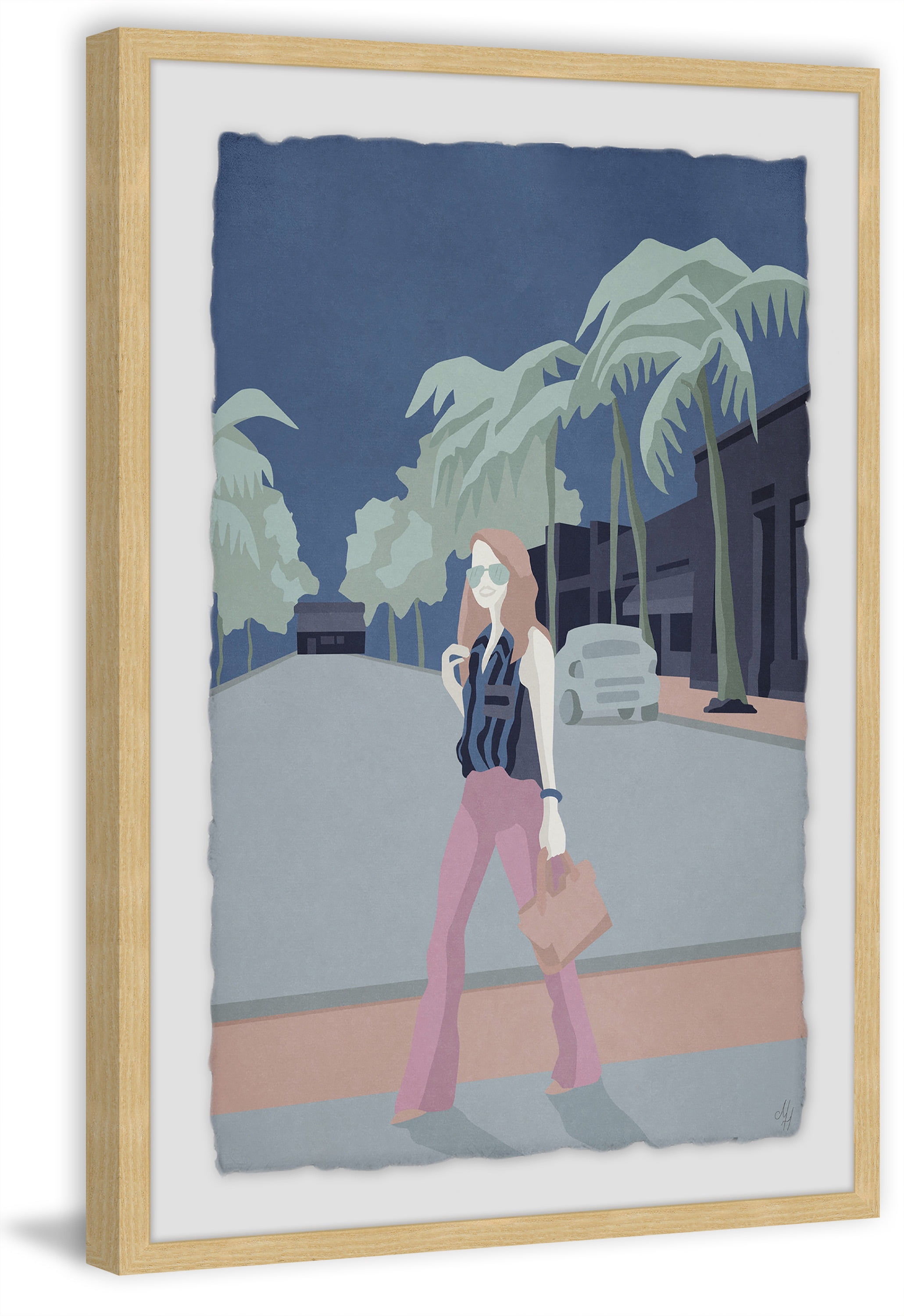 Palm Fashion Framed Painting Print