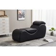 thumbnail image 1 of Palm Faux Leather Yoga Relaxing Chaise in Black, 1 of 5