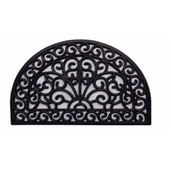 Palm Fibre 236175 11 mm Rubber Iron Gate Mat Scroll Half Round Mat