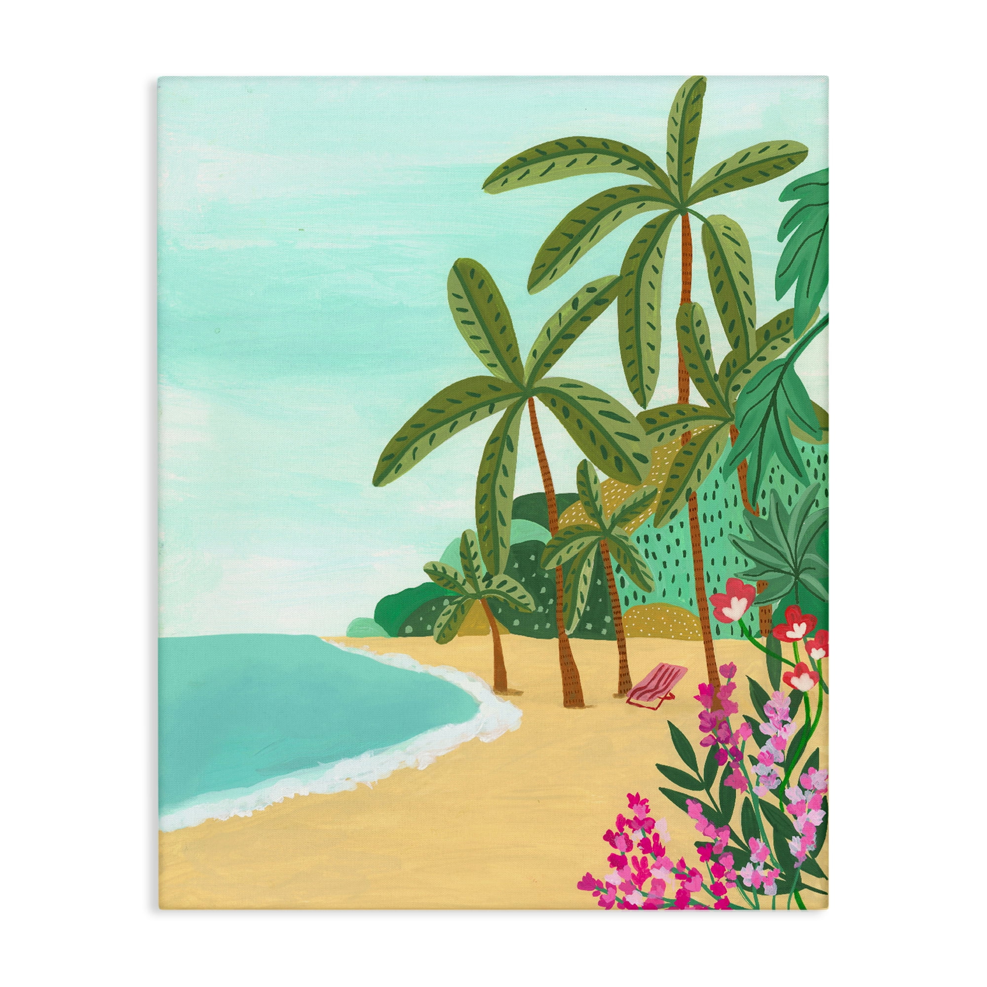 Palm Filled Shoreline Canvas Wall Art, design by Nabeela Rumi