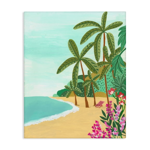 Palm Filled Shoreline Canvas Wall Art, design by Nabeela Rumi