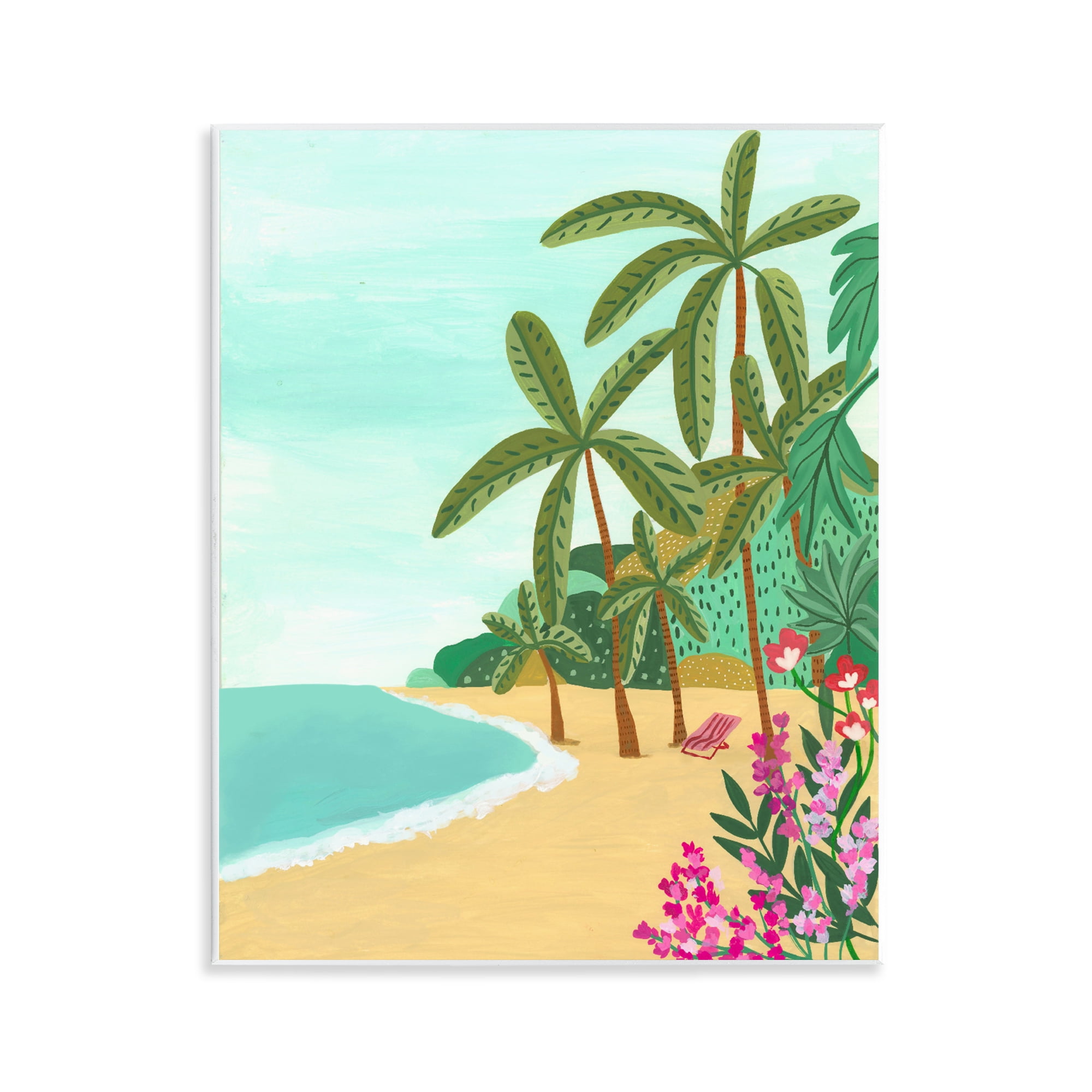 Palm Filled Shoreline Wall Plaque Art, design by Nabeela Rumi
