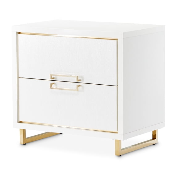 Palm Gate Nightstand - Cloud White
